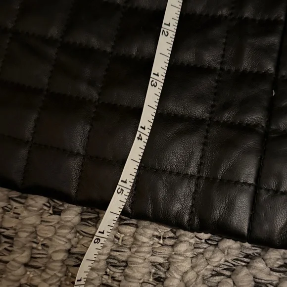 All saints Black Leather Quilted Skirt US 10 NWT - Picture 7 of 8